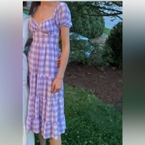 Purple and white checkered dress
